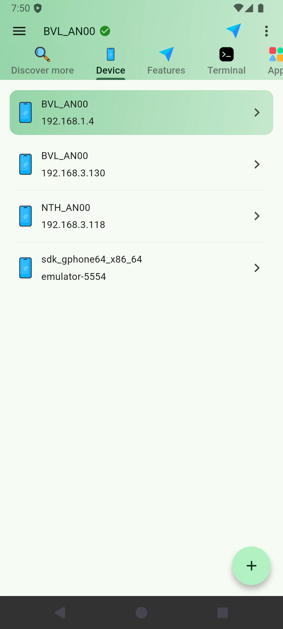 DroidKit Device screen showing a device list and the Add button