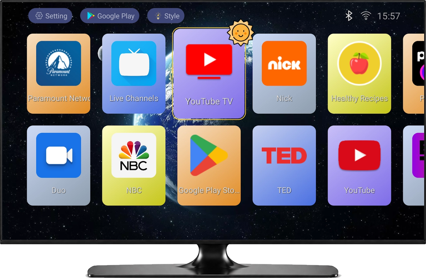 TV Launcher 完整桌面上的彩色应用磁贴